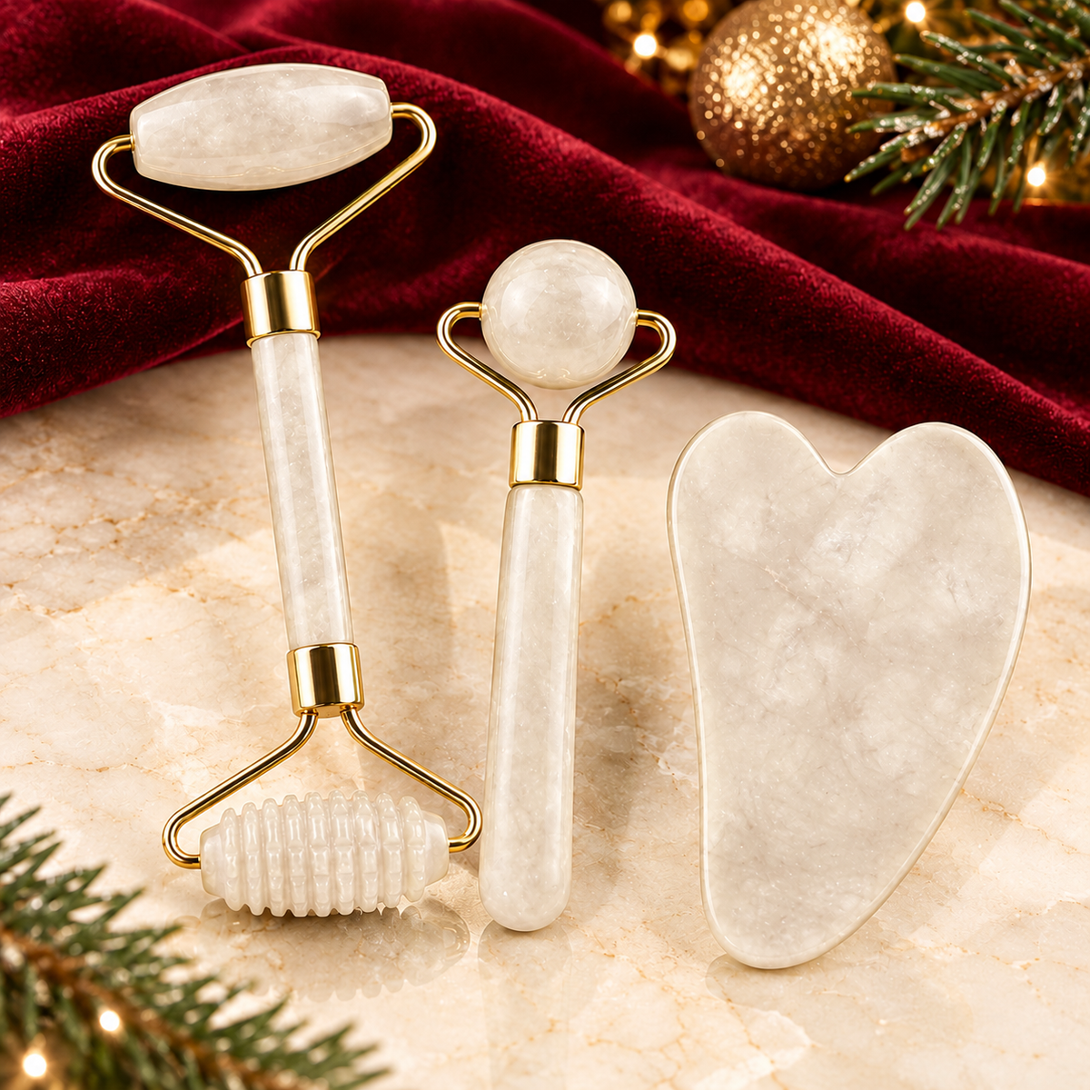 Coffret Rouleau de Jade & Gua Sha 3-en-1