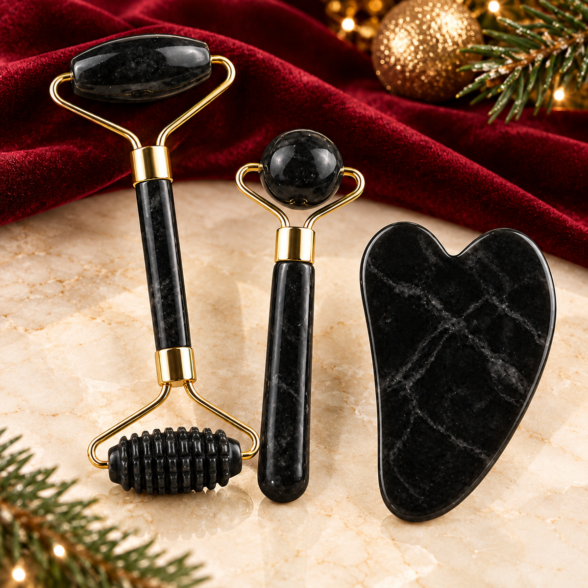 Coffret Rouleau de Jade & Gua Sha 3-en-1