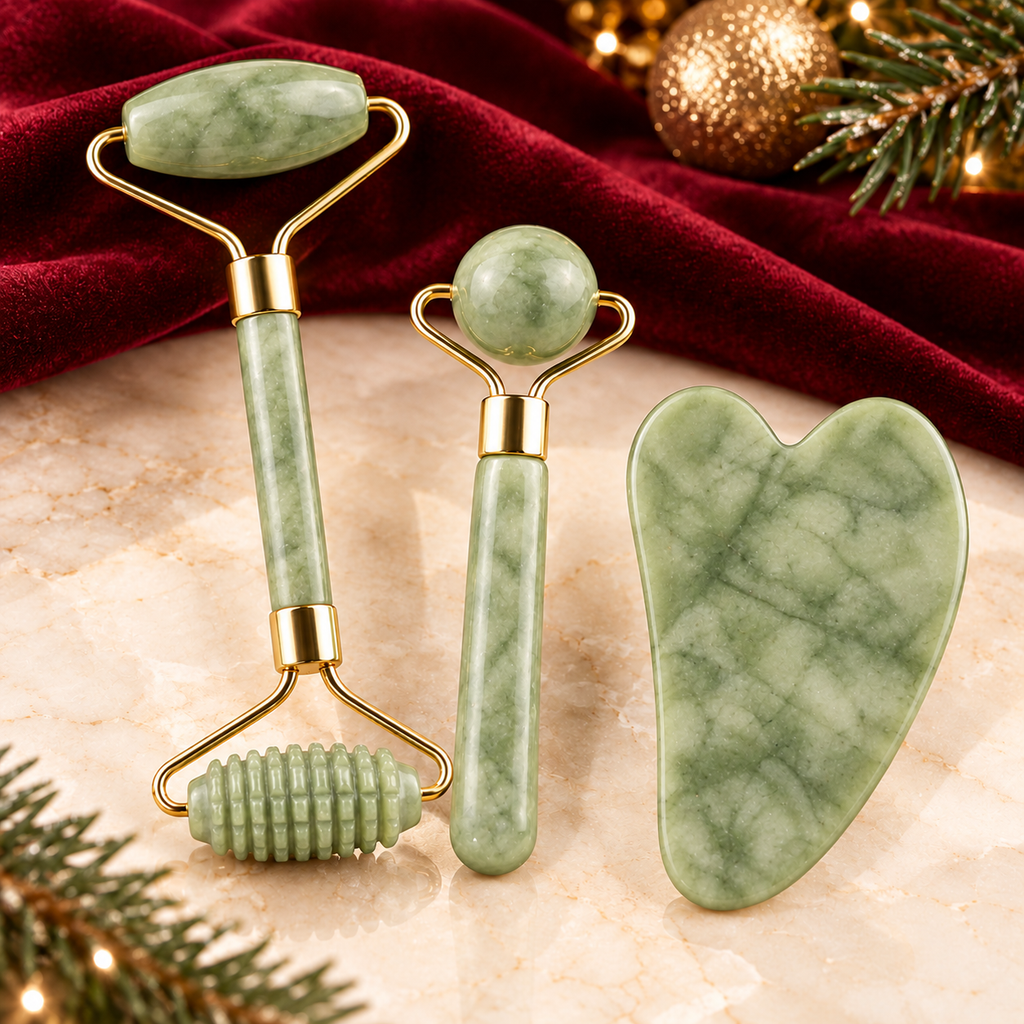 Coffret Rouleau de Jade & Gua Sha 3-en-1