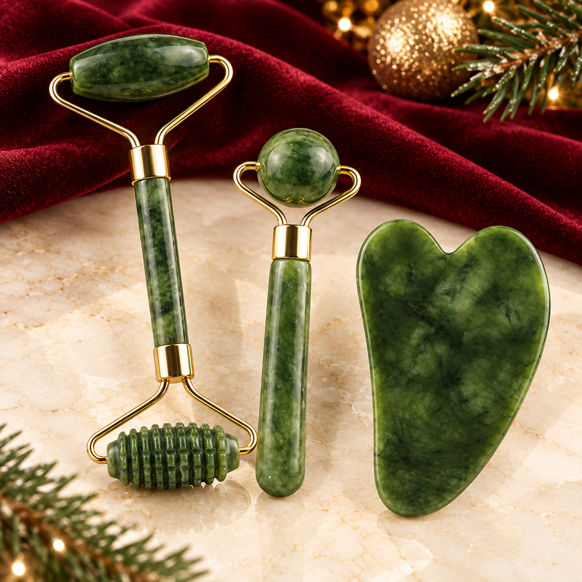 Coffret Rouleau de Jade & Gua Sha 3-en-1